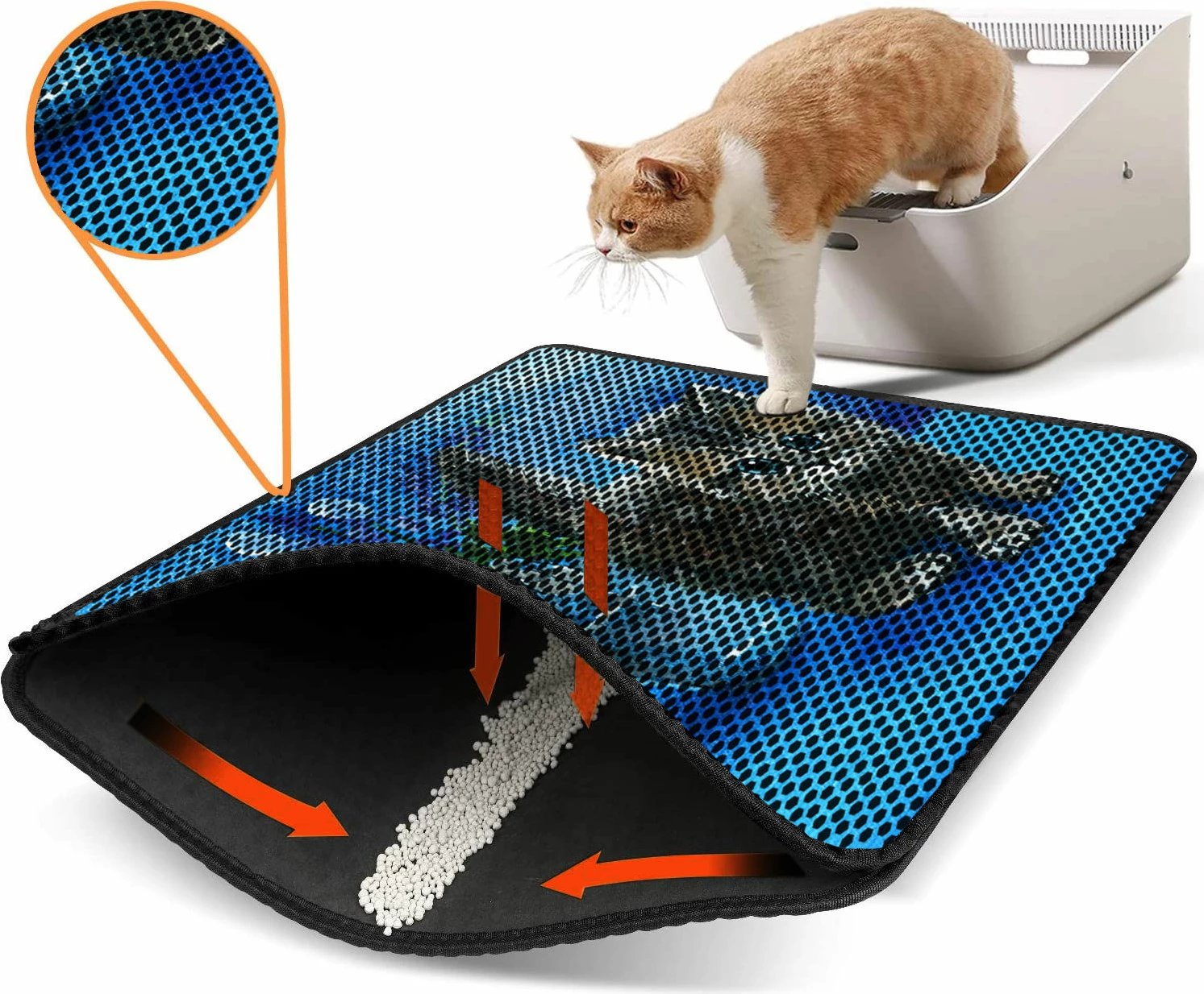 Tapet për rërë të maceve, shumëngjyrësh, Paws & Whiskers, Nrszn0132, 45x60cm