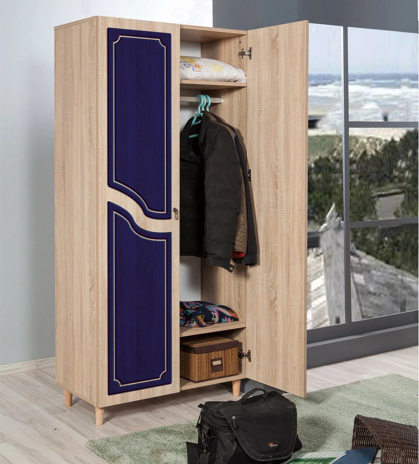 Dollap modern, ngjyrë lisi Sonoma, Skye Decor, Stil - 620