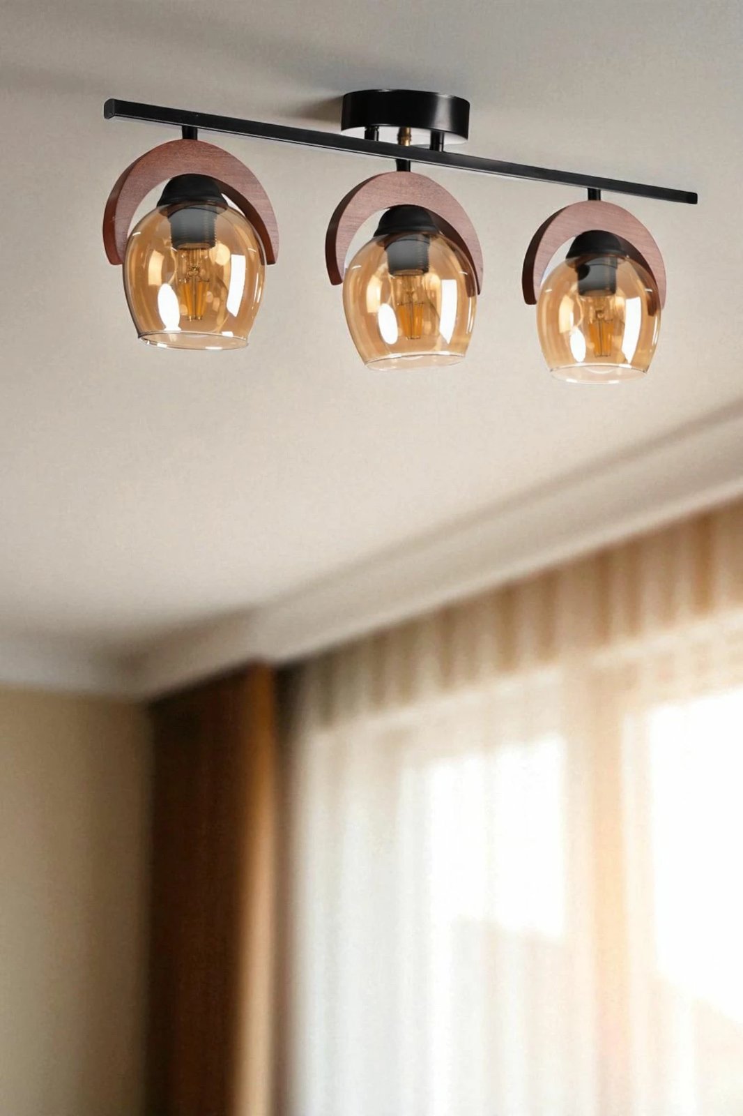 Llambë tavani Opviq, 9003-6, ngjyrë mjaltë, arre, e zezë