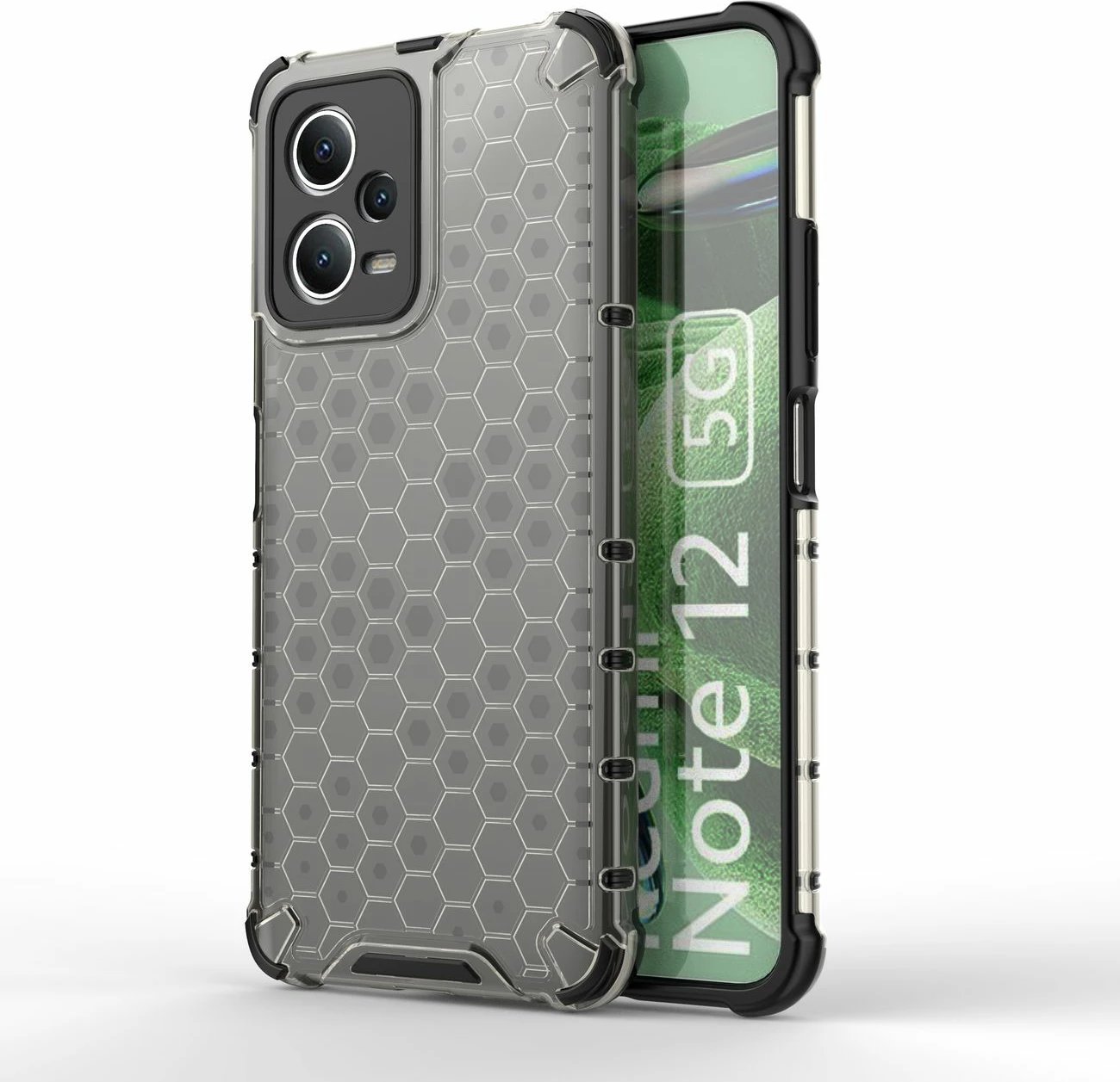 Mbështjellës Hurtel Honeycomb për Xiaomi Redmi Note 12 5G / Poco X5 5G, i zi