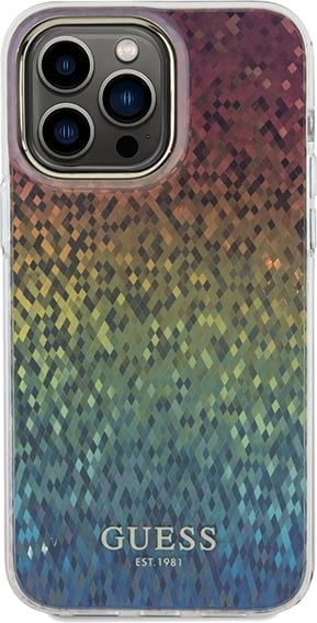Mbështjellës Guess IML Faceted Mirror Disco Iridescent për iPhone 13 Pro / 13, Multikolor