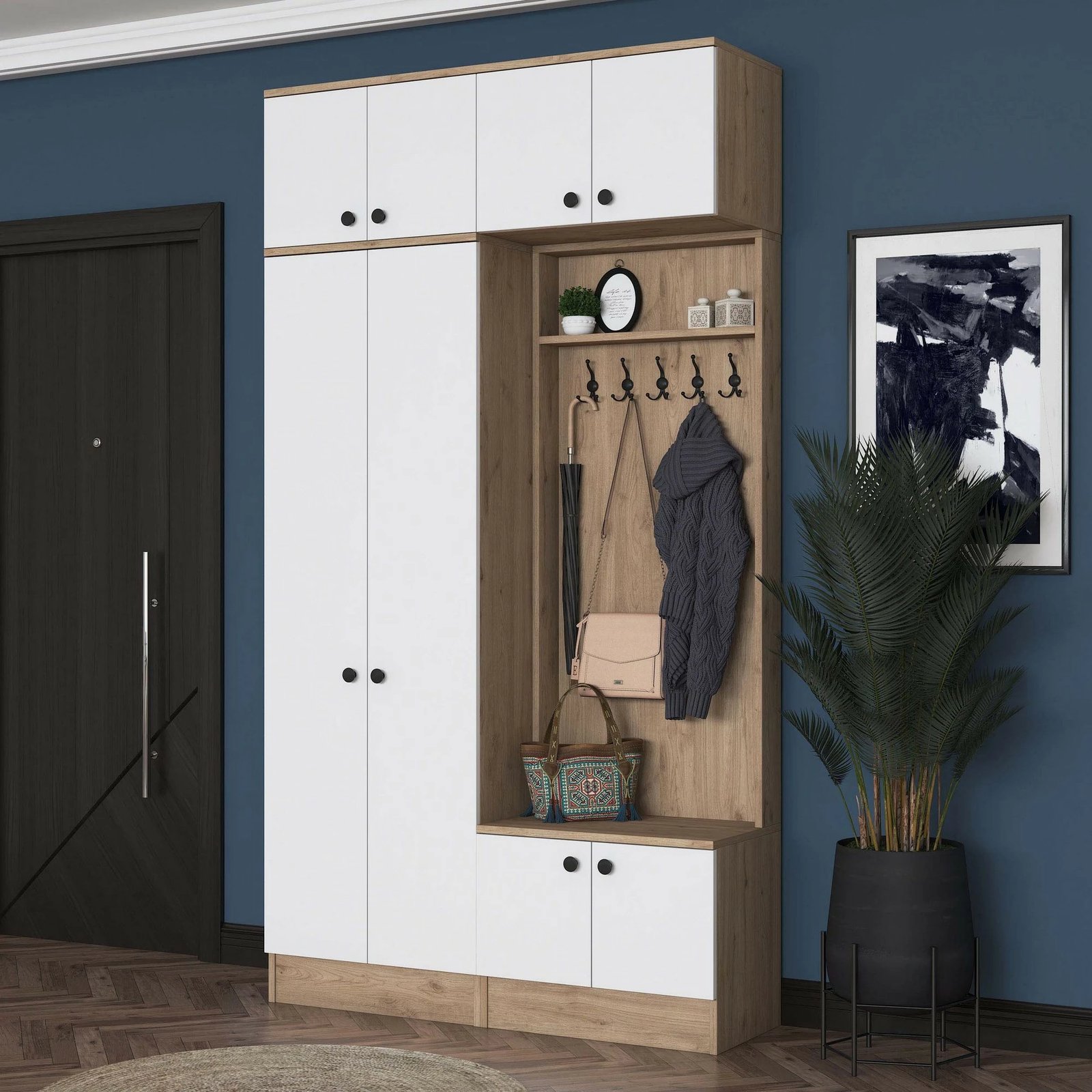 Stendë korridori Skye Decor, ngjyrë arrë dhe e bardhë, EA145 - 3840