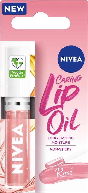 Vaj për buzë për femra Nivea Caring Lip Oil Rosé, 5.5ml