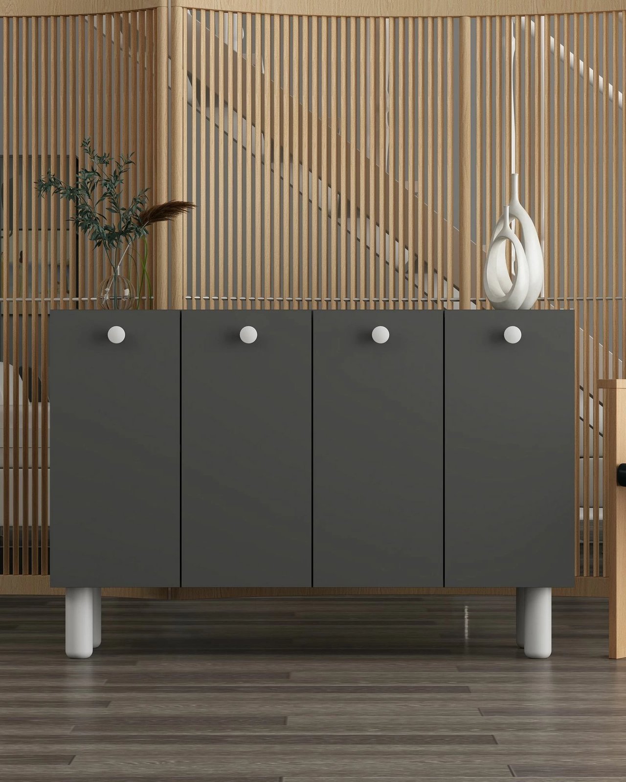 Konsol Skye Decor, Ilay Bohem, antracit-bardhë