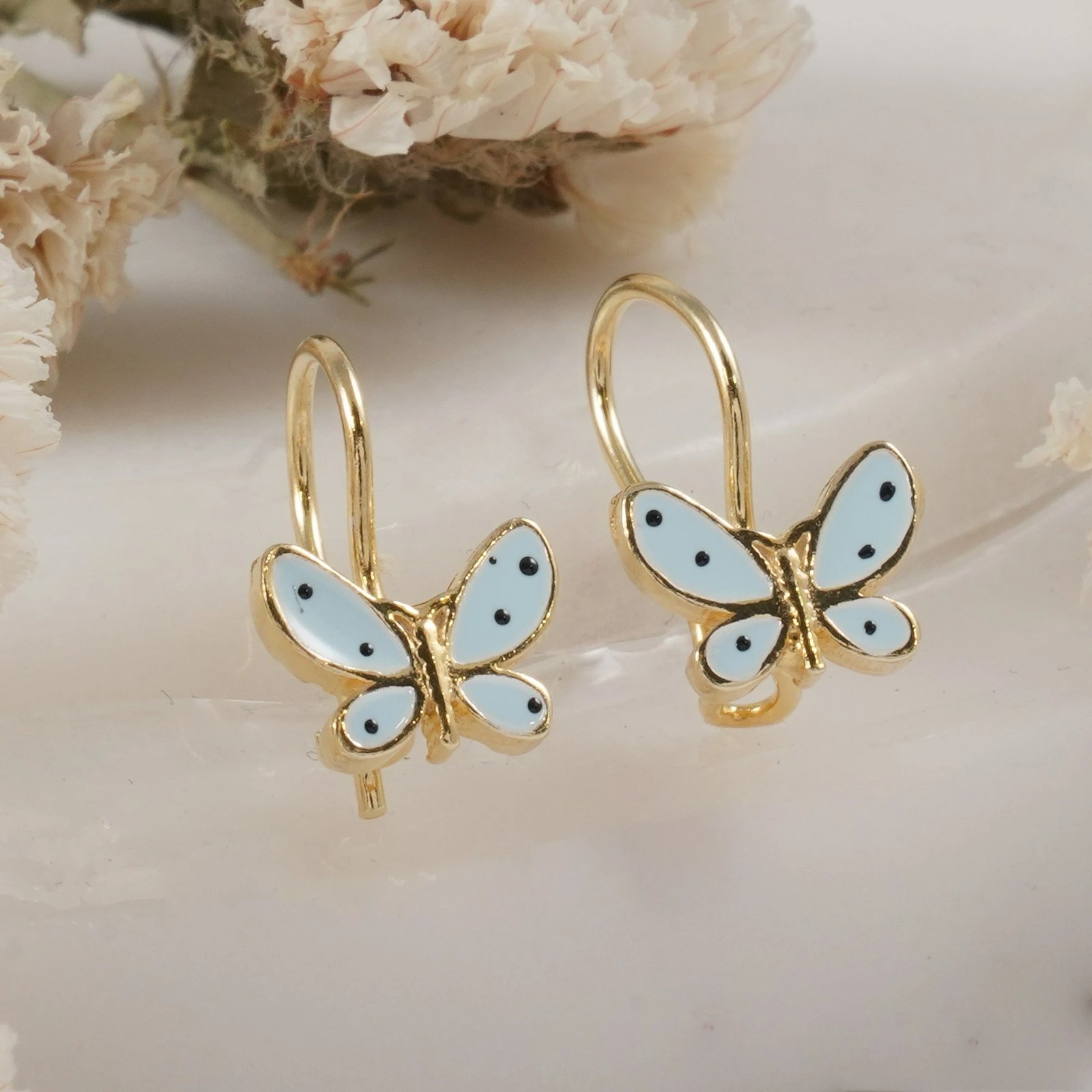 Vathë argjendi, flutura, ngjyrë ari e kaltër, Jumeon 11304MAVI