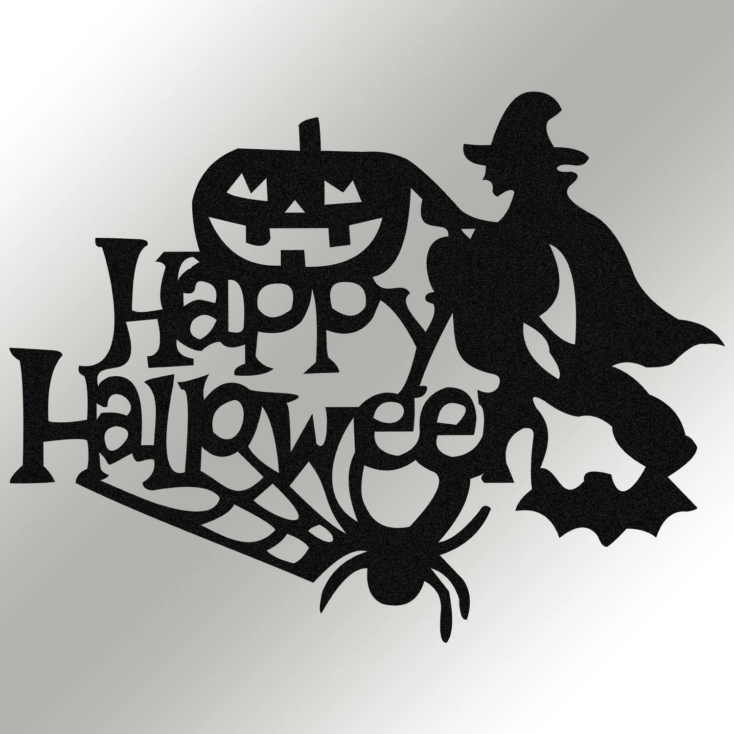 Aksesor muri dekorativ metalik Wallity, Halloween, 53x41cm, i zi