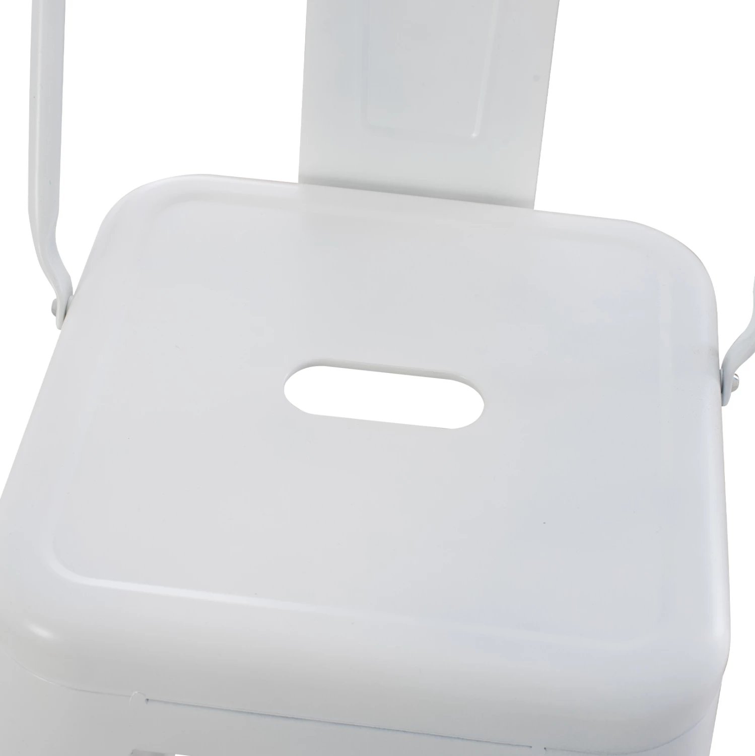 Karrige për bar me mbështetëse MELITA-PRO FH8643.41 metalike, ngjyrë e bardhë mat, 42x42x100H cm