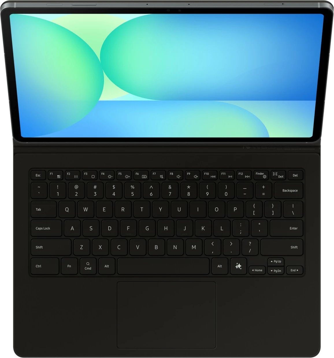 Mbështjellës tastierë Samsung EF-DX625, QWERTZ, Gjermanisht, Trackpad, Galaxy Tab S10 FE+, E zezë