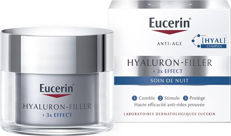 Krem nate kundër rrudhave Eucerin Hyaluron-Filler + 3x Effect për femra, 50ml
