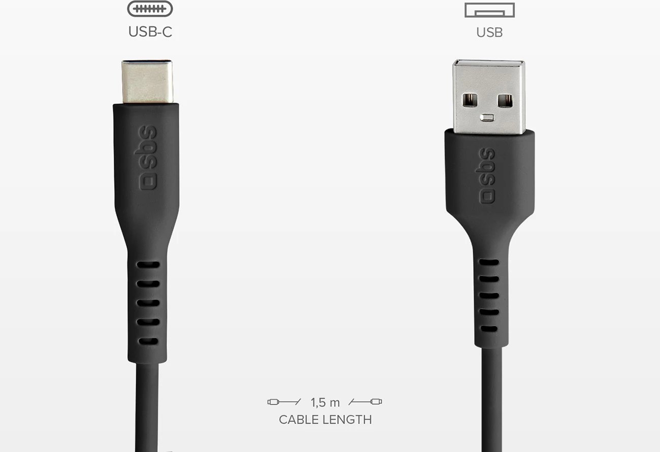 Kabllo USB-A në USB-C SBS TECABLEMICROC15K 1.5m, e zezë Kabllo USB-A në USB-C SBS TECABLEMICROC15K 1.5m, e zezë