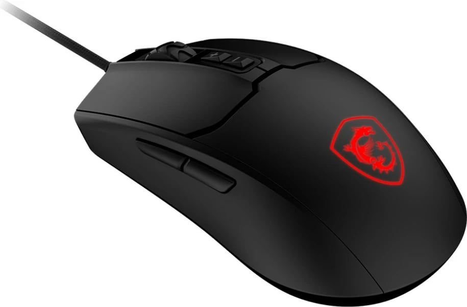 Maus MSI Forge GM100, me kabllo, RGB, 6400 DPI, i zi