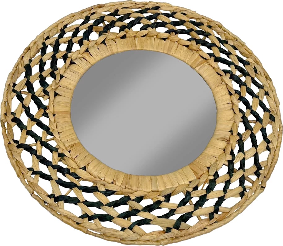 Pasqyrë Romvus, natyrale e zezë, 60x60x3.5cm