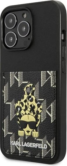 Mbështjellës Karl Lagerfeld Karlimals Cardslot për iPhone 13 Pro / iPhone 13, i zi