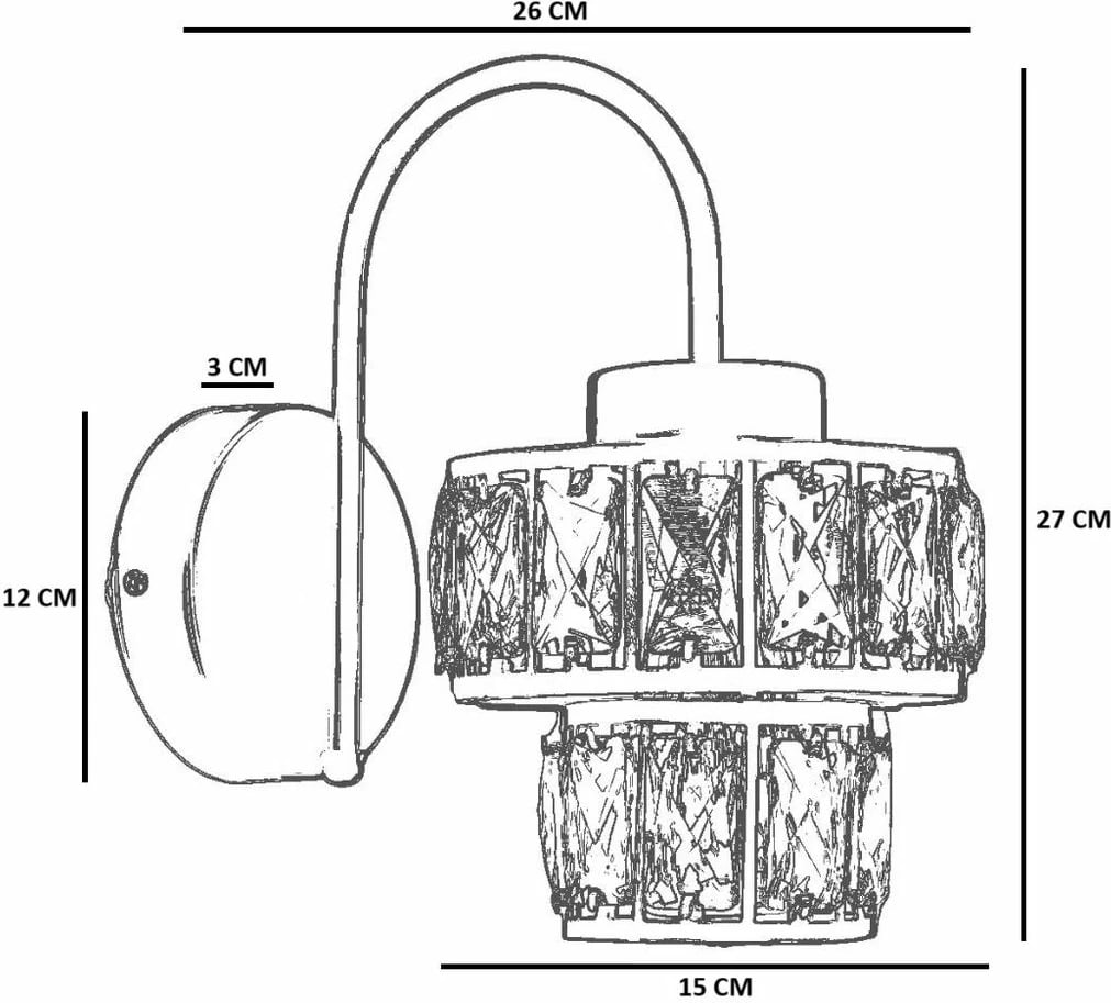 Llambë muri Opviq, ngjyrë ari, 9039-1A