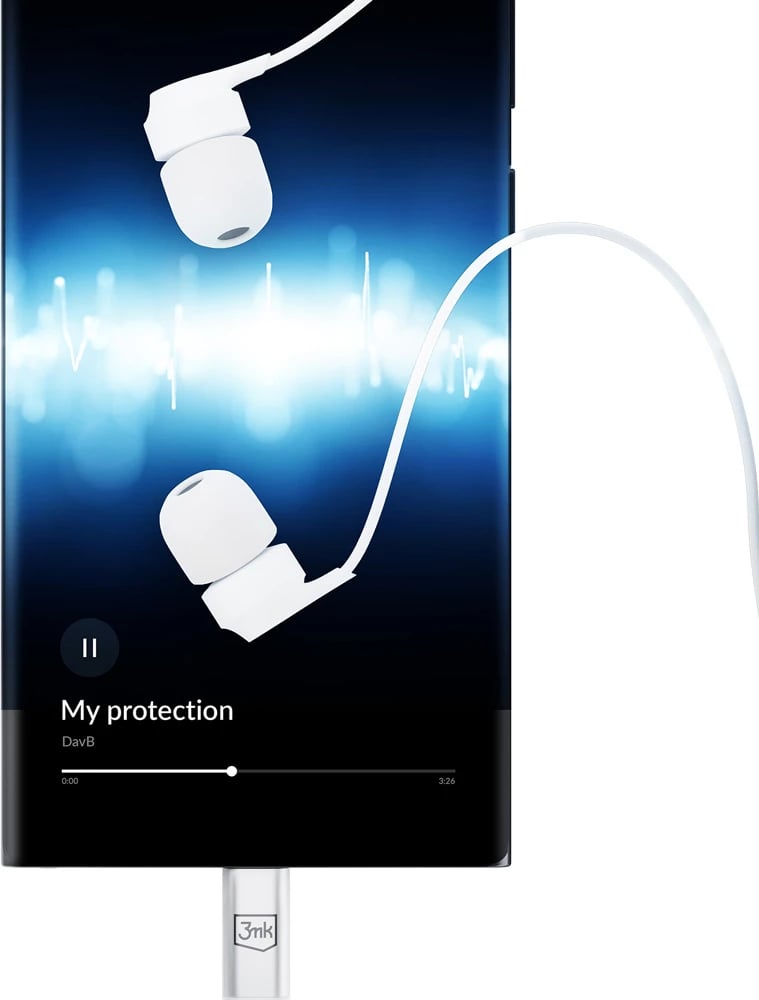 Kufje me tela 3mk Wired Earphones USB-C, të bardha Kufje me tela 3mk Wired Earphones USB-C, të bardha