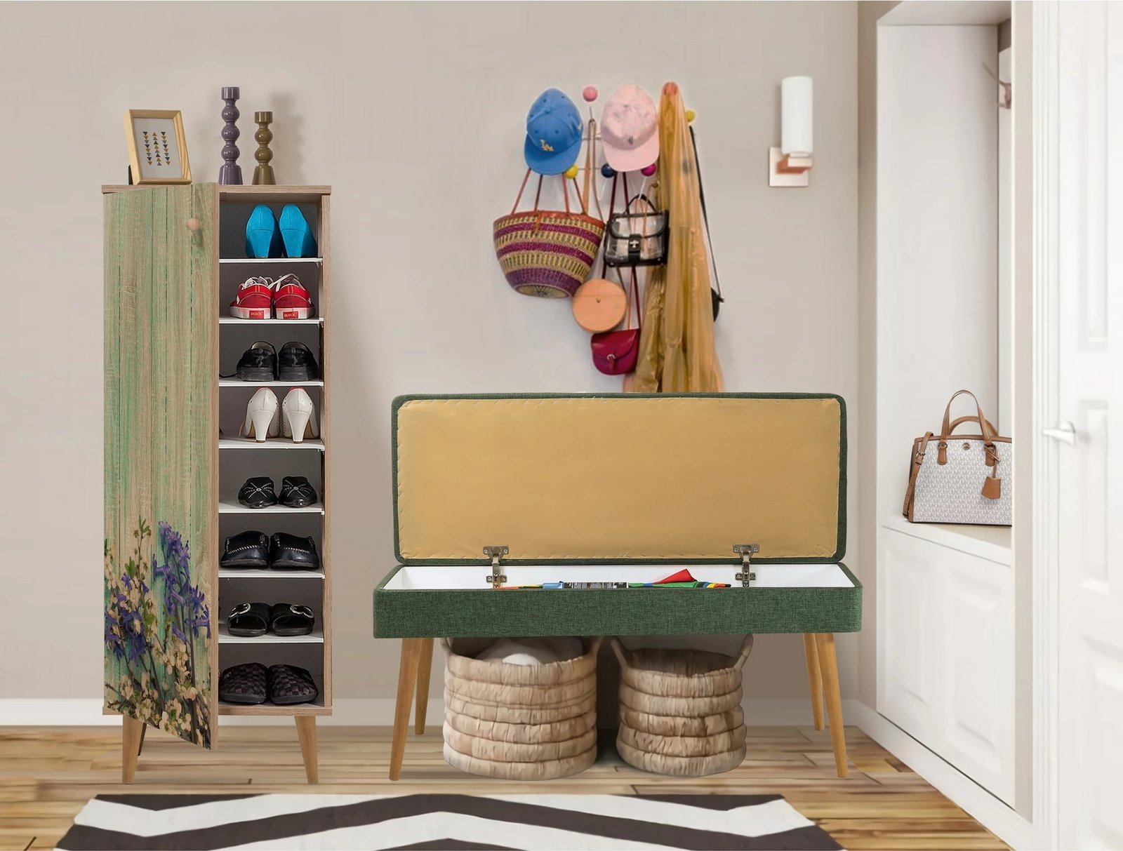 Set mobiljesh për korridor, Sonomo dhe e gjelbër, Skye Decor, Filinta - 727 - 1070