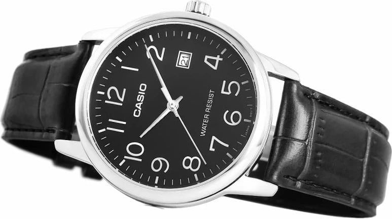 Orë dore për meshkuj Casio, e zezë