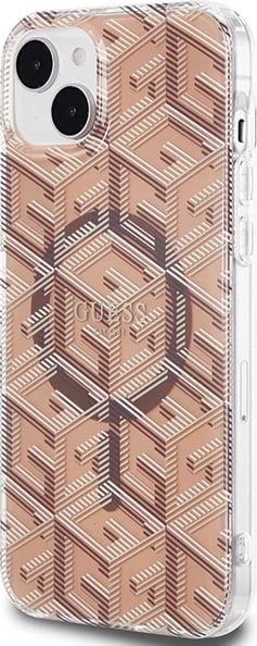 Mbështjellës Guess IML GCube MagSafe për iPhone 15 Plus / 14 Plus, Kafe Mbështjellës Guess IML GCube MagSafe për iPhone 15 Plus / 14 Plus, Kafe