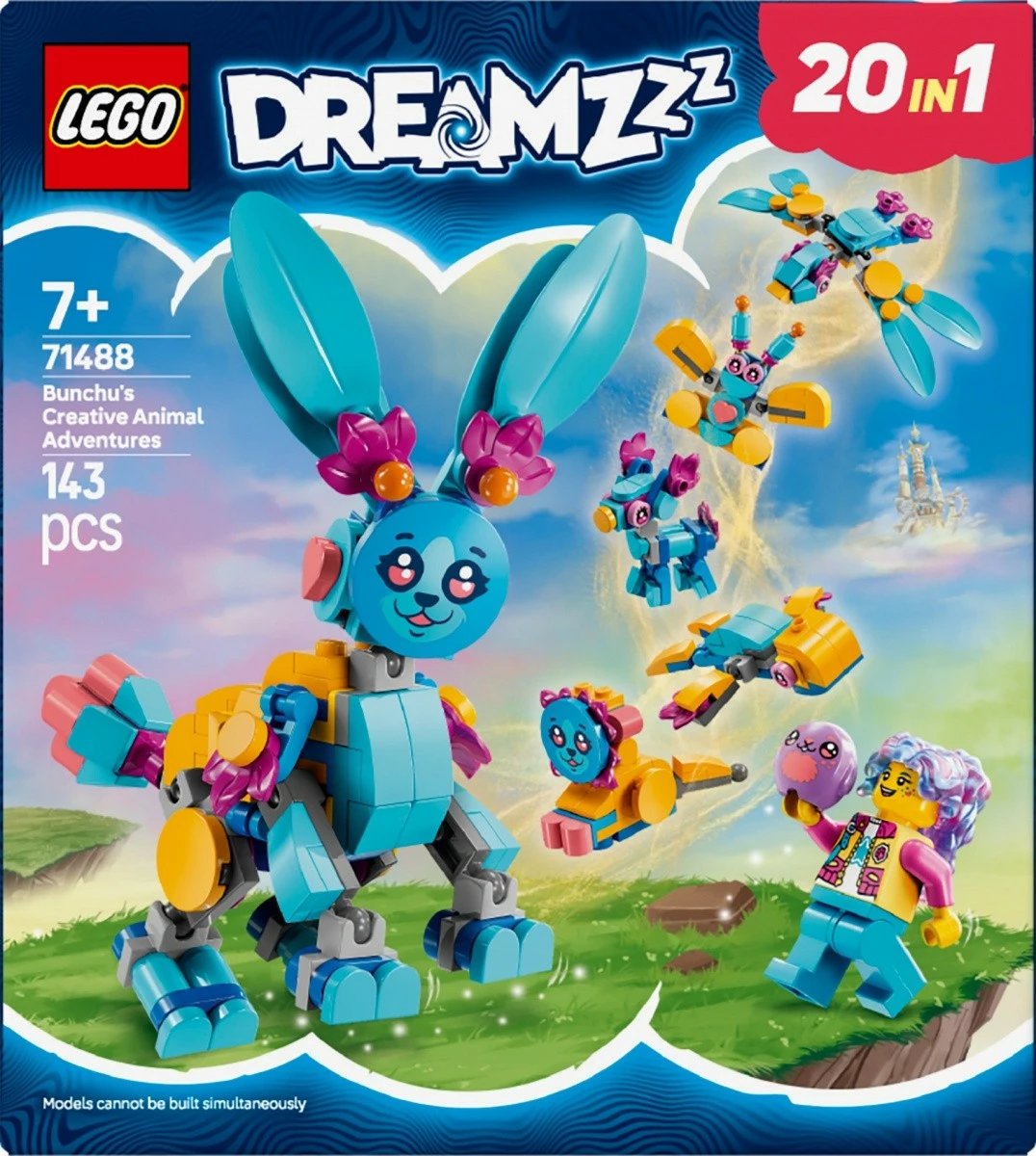 Set ndërtimi LEGO DREAMZzz 71488 Creative Animal Adventures of Bunchu, 143 pjesë