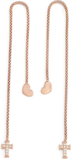 Vathë AMEN CUORE CROCE CRISTALLI për femra, rose gold