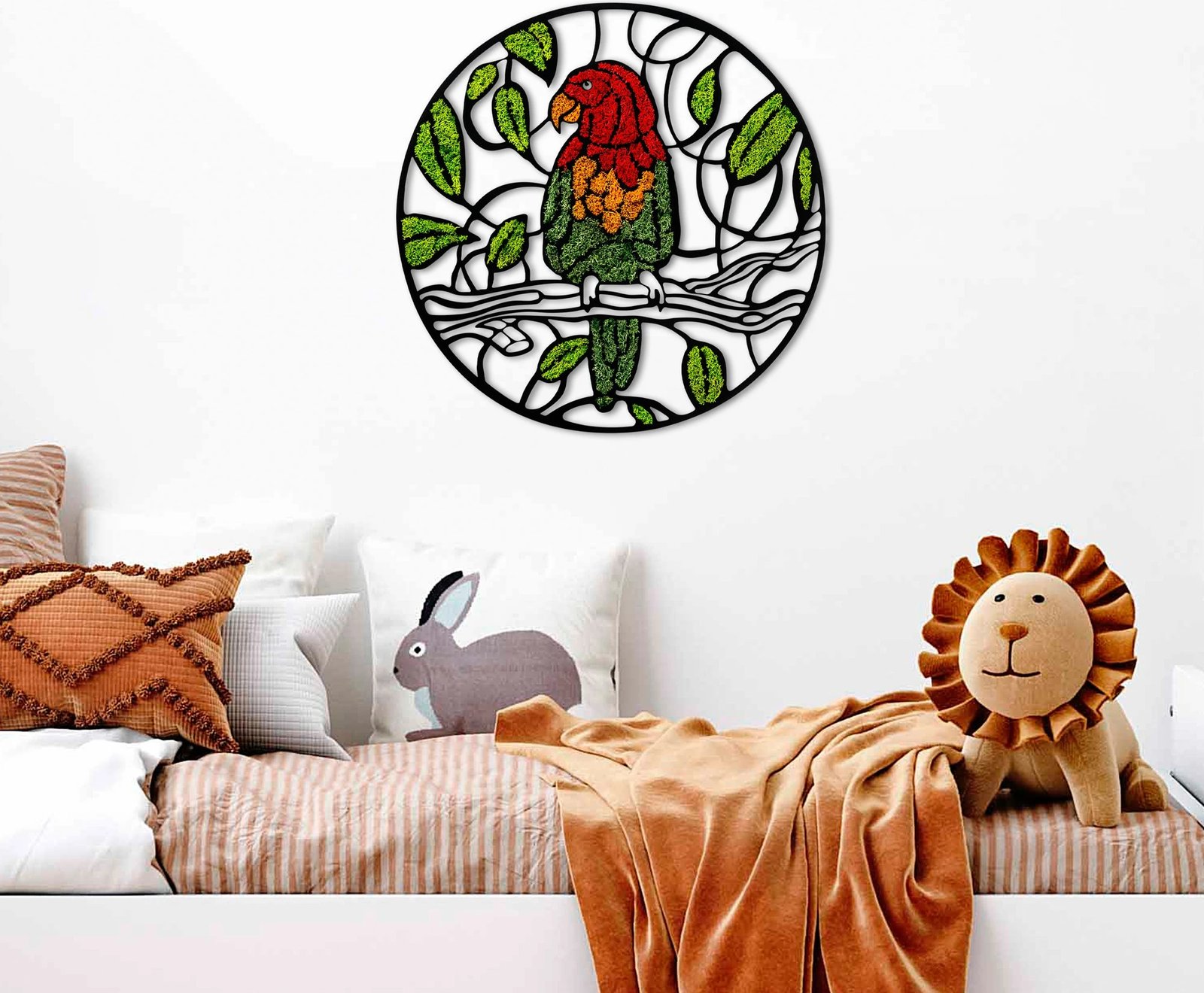 Aksesor dekorativ muri Wallity, myshk - papagall