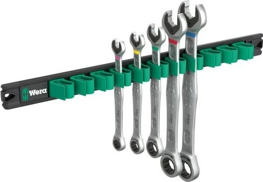 Set çelësa unazorë me ratchet Wera Joker 6000, 5 copë, 8-19mm, mbajtëse magnetike, inox, zi/argjendtë