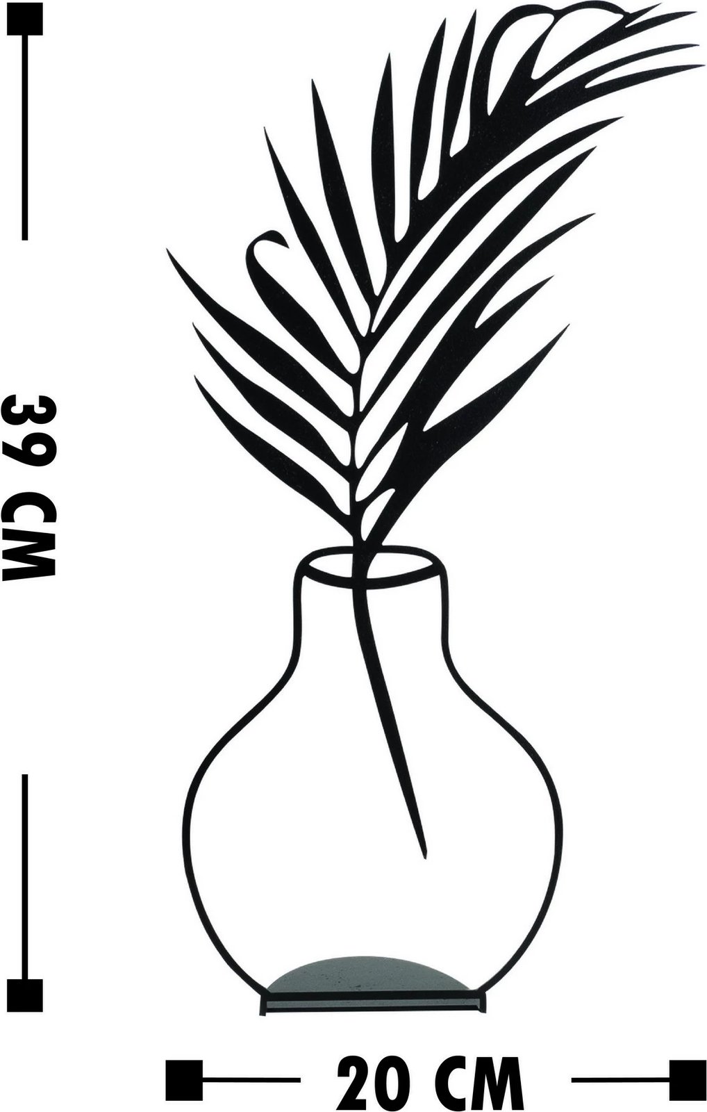 Objekt dekorativ Aberto Design, vazo lulesh, e zezë