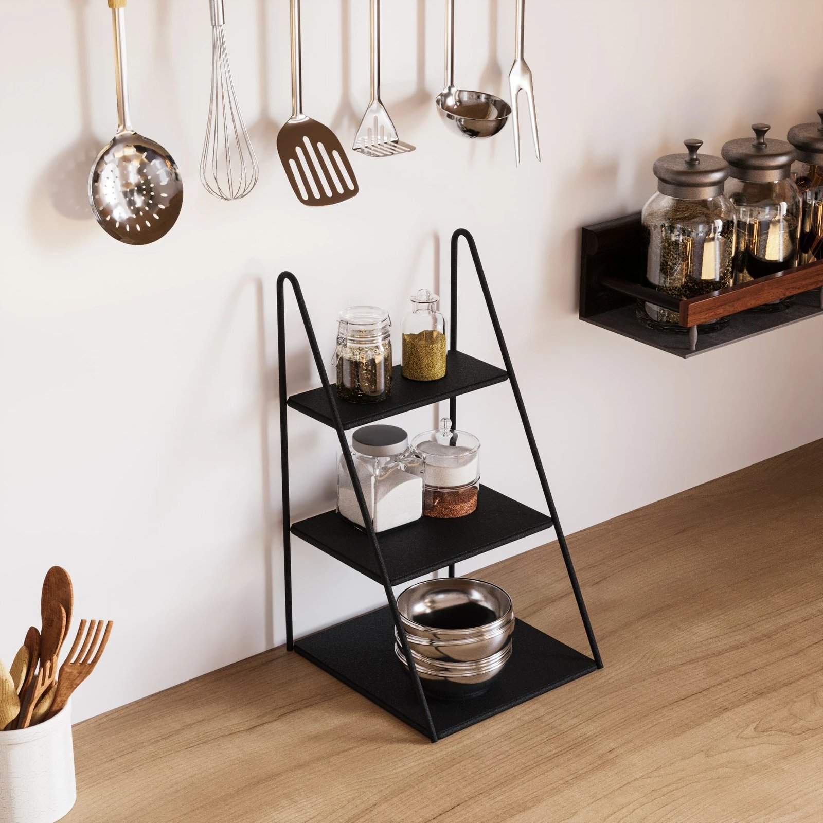 Aksesor dekorativ metalik, dizajn Aberto, Kalımnos, ngjyrë e zezë