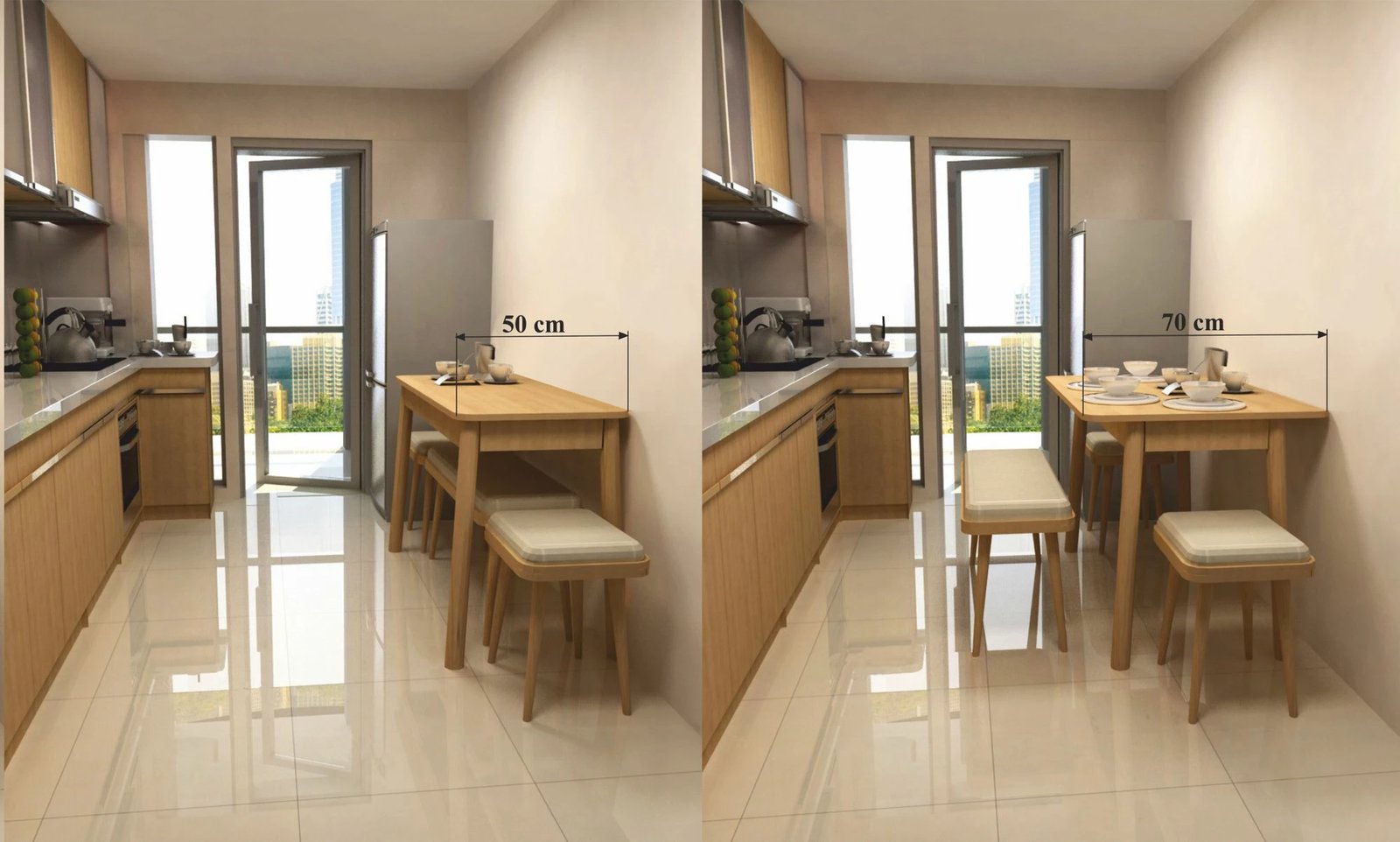 Set tavolinë me karrige për ngrënie, zgjatues, 6 pjesë, Skye Decor, Vina Mini 03 0701, ngjyrë lisi, Soho gri