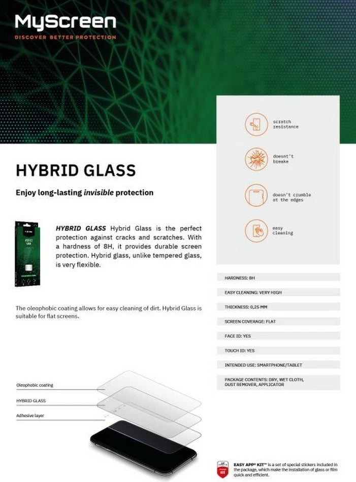 Xham hibrid mbrojtës MyScreenProtector HybridGlass për iPhone 15 Plus 6.7, Transparent Xham hibrid mbrojtës MyScreenProtector HybridGlass për iPhone 15 Plus 6.7, Transparent