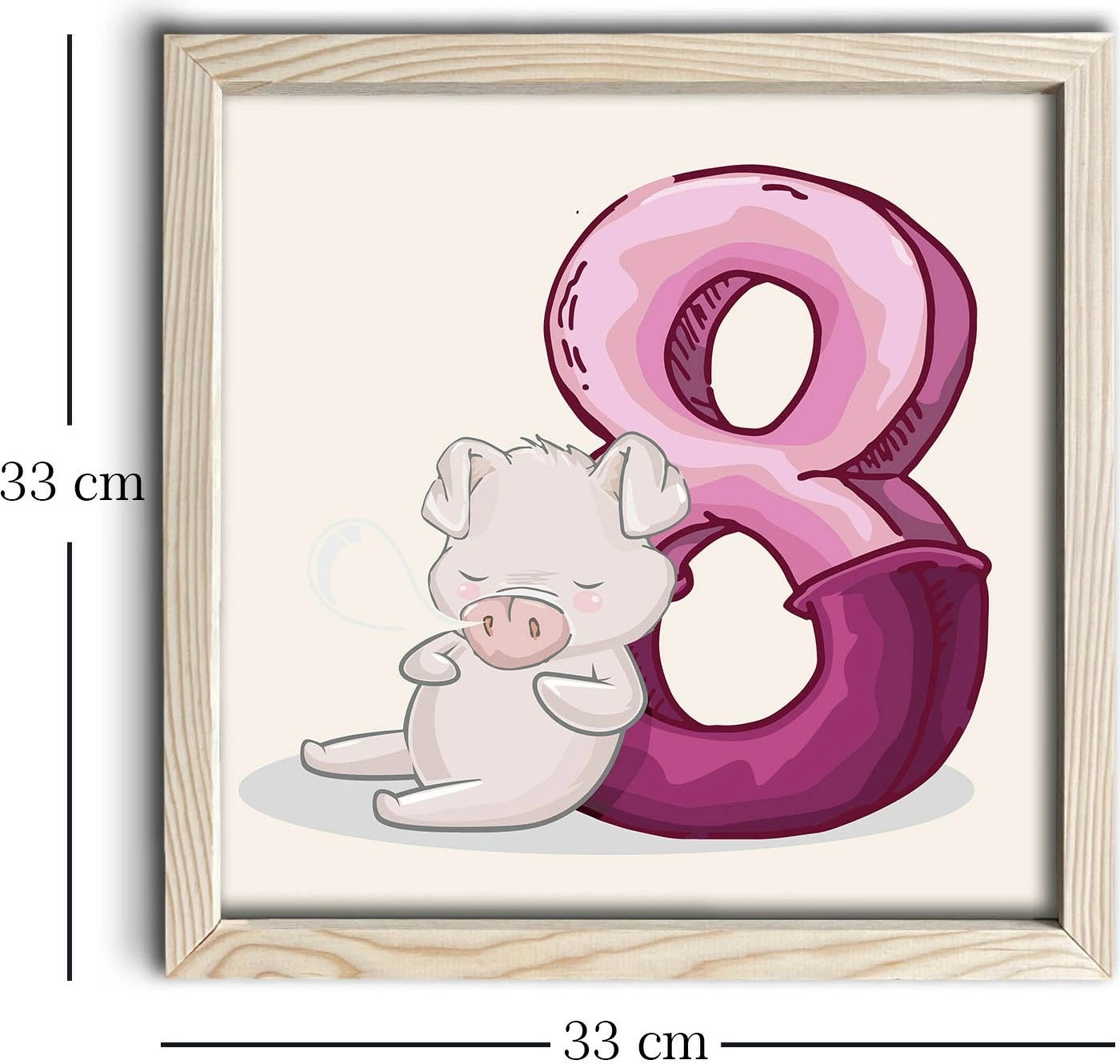 Pikturë dekorative me kornizë MDF, Wallity, 3333KCT-009, 33x33cm, ngjyrë vjollcë dhe e bardhë