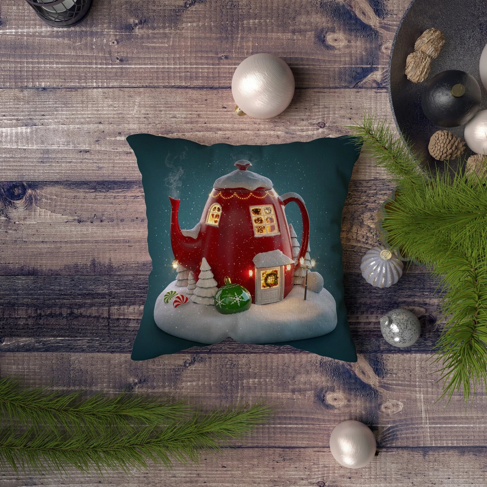 Jastëk dekorativ Aberto Design, NYXMAS085, shumëngjyrësh, 43x43cm