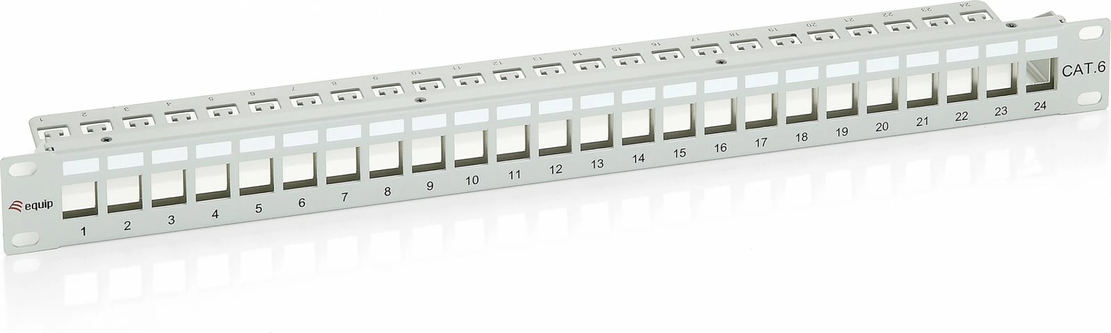 Patch panel Equip 24-port Cat6, metal, rack 1U, gri