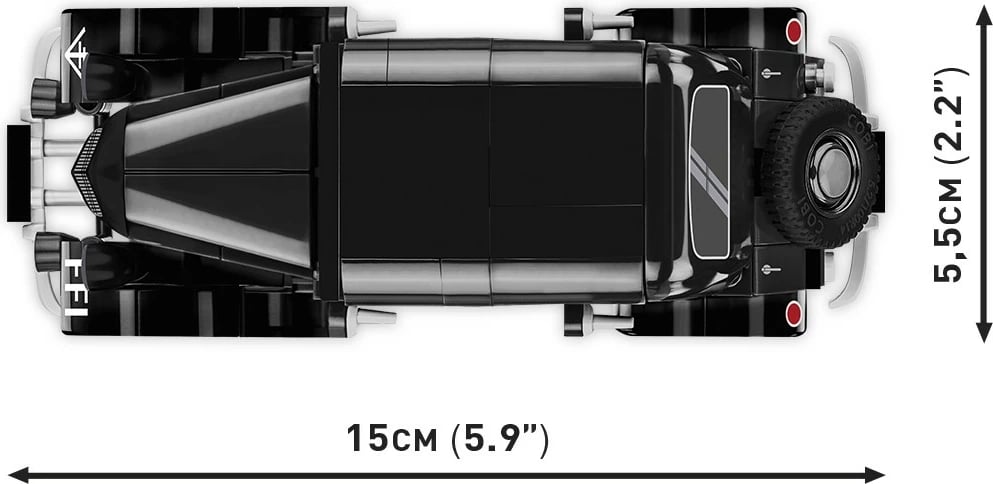 Set ndërtimi Cobi Klocki Citroen Traction 11CV BL, 236 pjesë, me figurë, e zezë