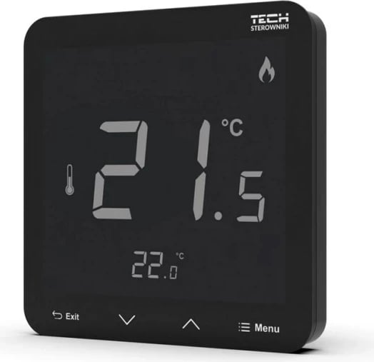 Kontrollues dhome wireless Tech R-8-S PLUS me higrometër, i zi