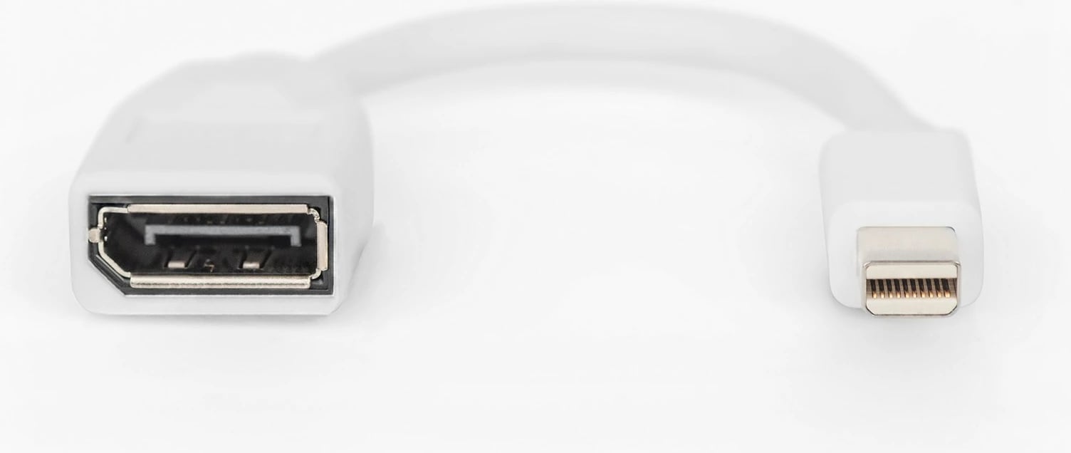 Adapter kabllo Digitus mini DisplayPort në DisplayPort, 0.15m, i bardhë