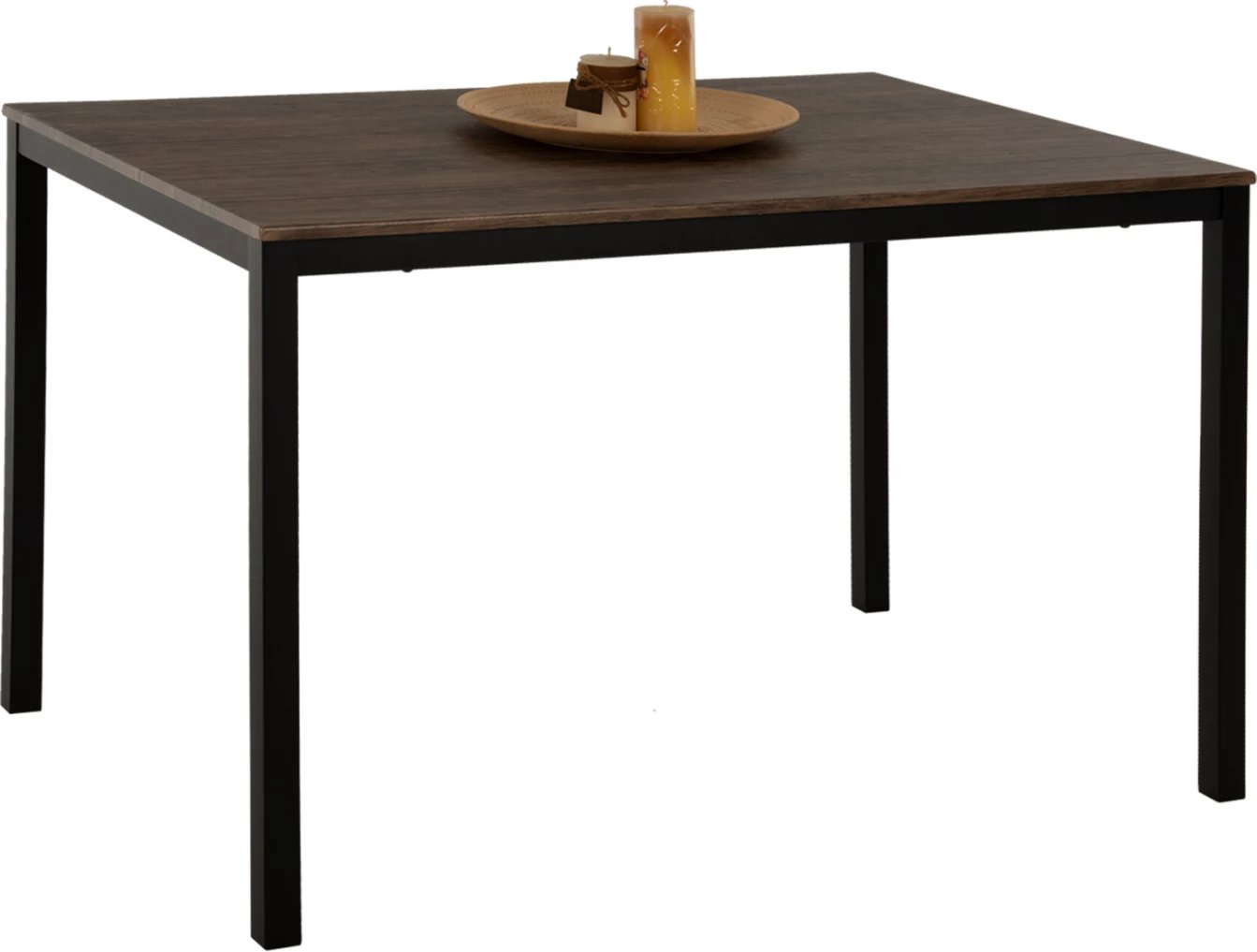 Tavolinë ngrënieje GOOSE FH9532 ngjyrë arre MDF-këmbë metalike të zeza 120x80x75H cm