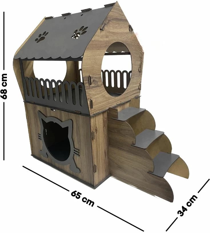 Shtëpi për mace, Paws & Whiskers, Adora, anthracite dhe walnut e çelët