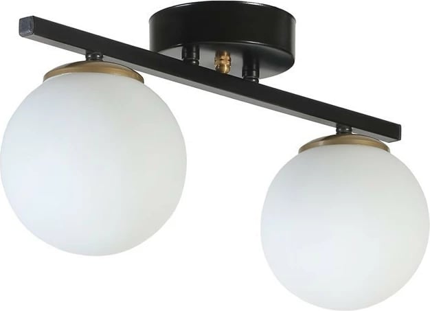 Llambë tavani Opviq, Yeni Can, 2 drita, metal i zi dhe xham i bardhë