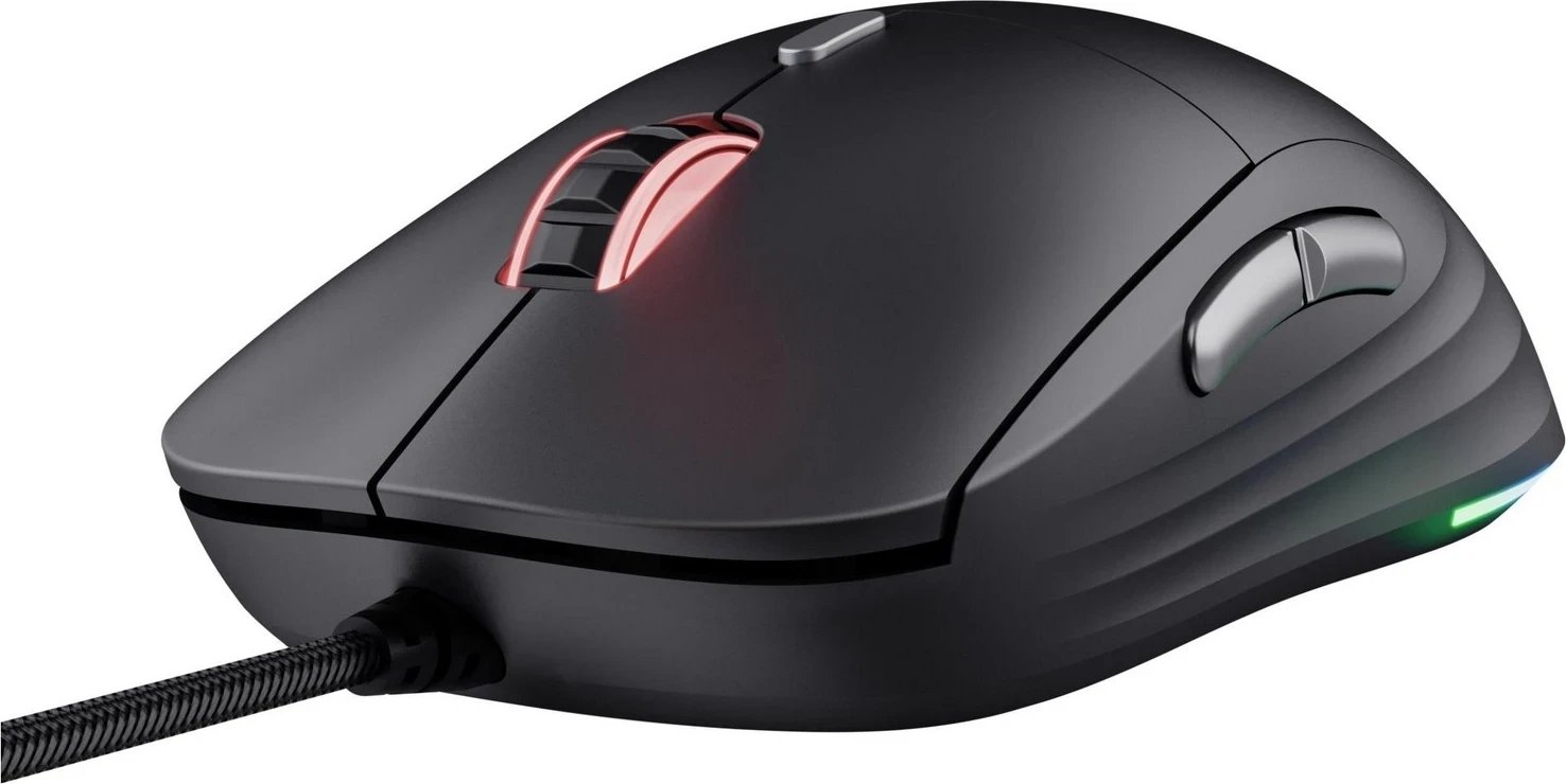 Maus për lojëra Trust GXT925 Redex II, me dritë RGB dhe kabllo kundër reflektimit