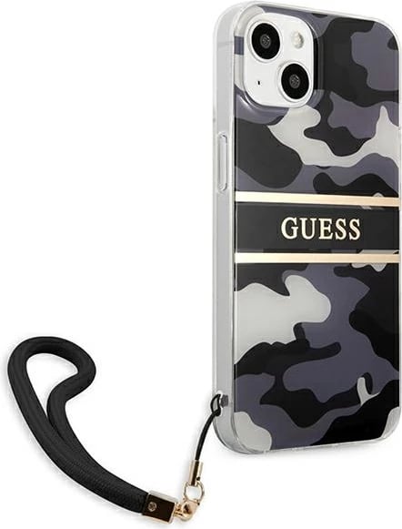 Mbështjellës Guess GUHCP13SKCABBK për iPhone 13 mini 5.4", hardcase, Camo Strap Collection, i zi