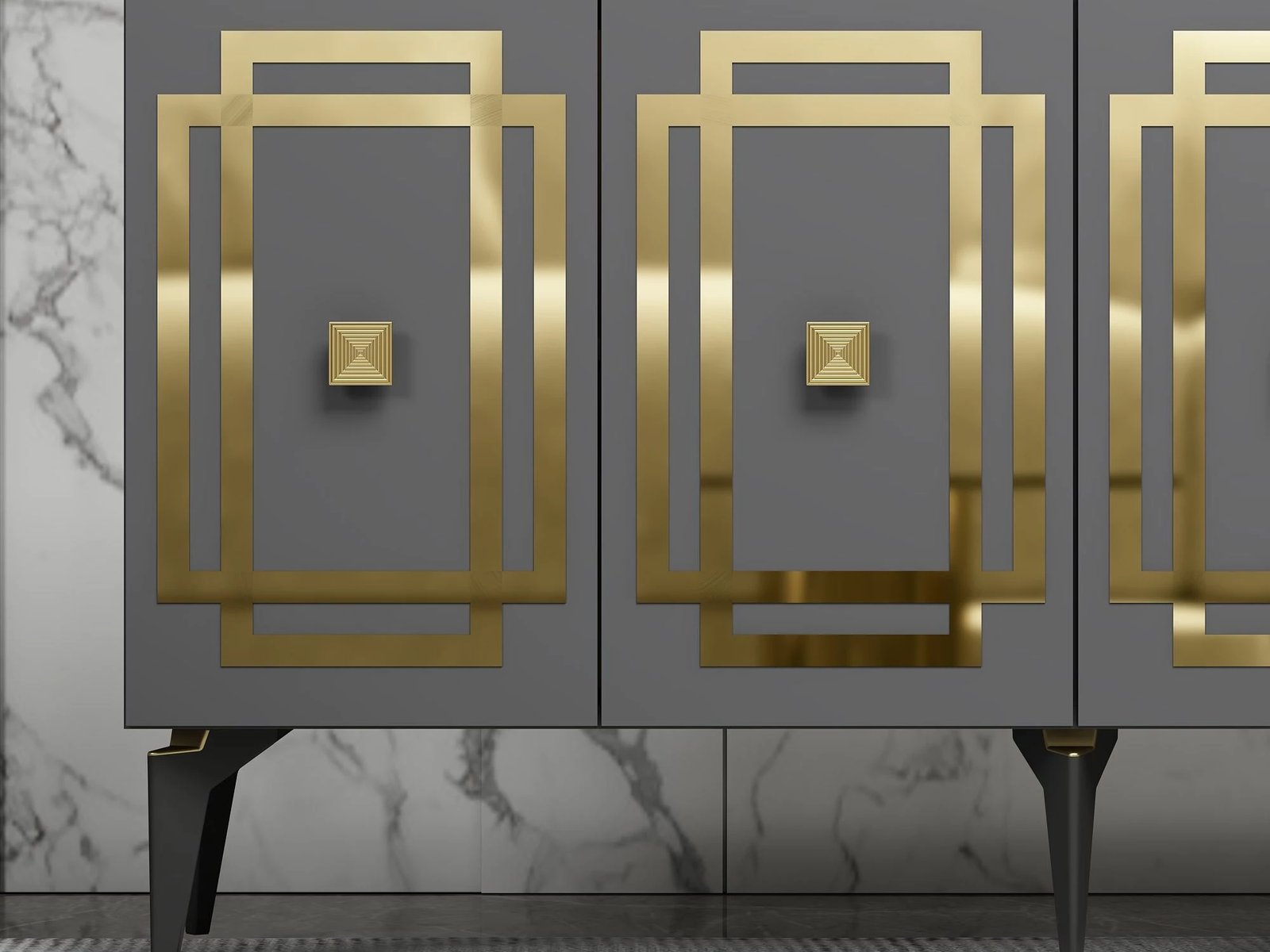 Konsol Skye Decor, ngjyrë antracit, ar