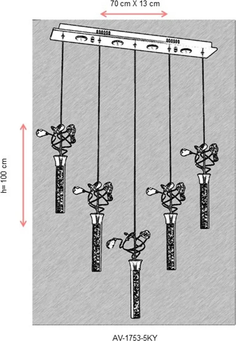 Llambadar Opviq, krom, AV-1753-5KY