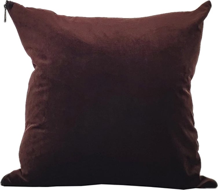 Jastëk dekorativ Glam, 45x45cm, pëlhurë, ngjyrë e kuqe e ndryshkur-bezhë