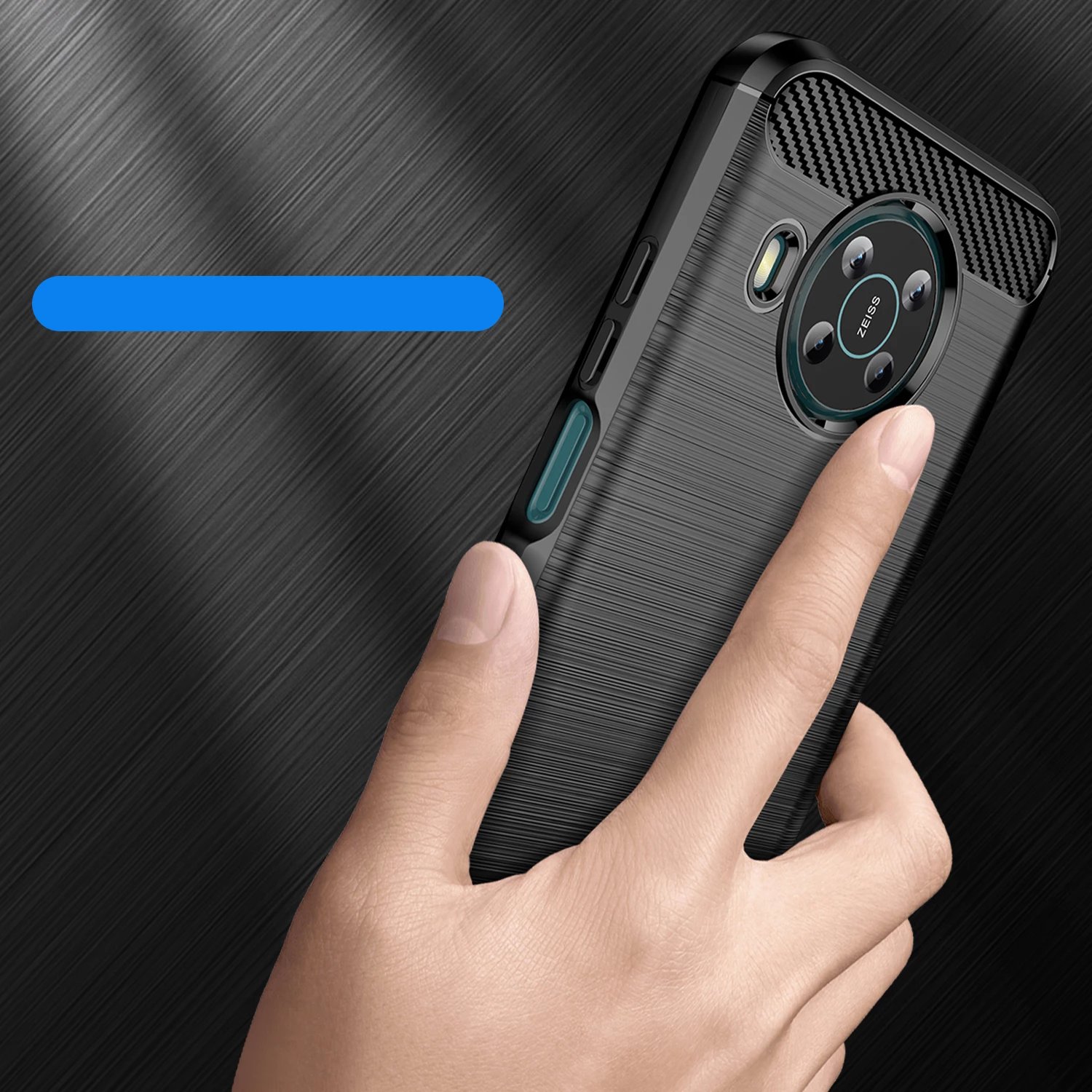 Mbështjellës Hurtel Carbon Case për Nokia X100, i zi
