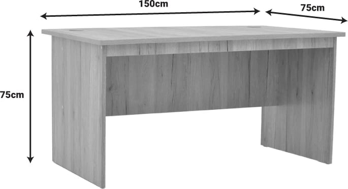 Tavolinë pune Anze, melaminë natyrale, 150x75x75cm