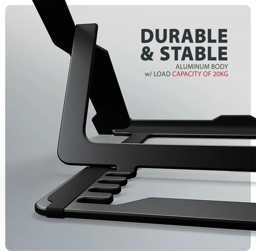 Mbajtëse laptopi AXAGON STND-LAB alumini 10-17.3" 8 pozicione e rregullueshme, e zezë