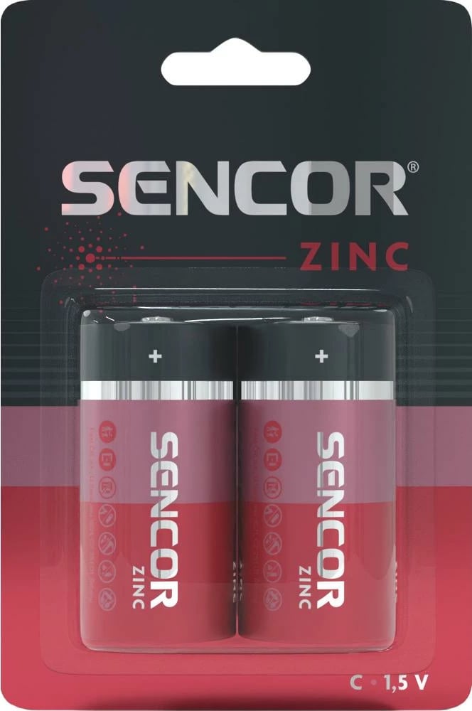 Bateri Sencor SBA R14 2BP C Zn, 2 copë