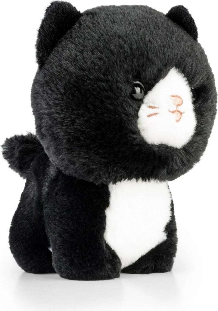 Lodër pelushi Daffi Teddy Pets Mascot Tuxedo Cat, 19 cm, zi/bardhë