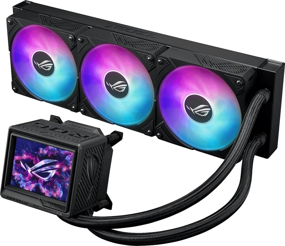 Kasë ftohje me ujë ASUS ROG Ryujin III 360 ARGB Extreme, 3x12 cm, Ekran LCD, Zezë